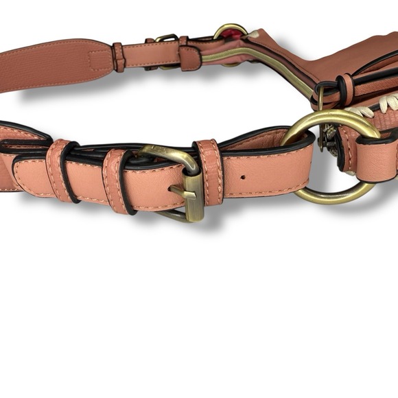 New‎ Sondra Roberts Vegan Leather Tote Shoulder Bag Top Handle Pink Whipstitch - Picture 9 of 11